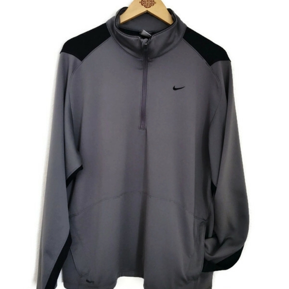 Vintage Nike Dry Fit Y2K Pullover Activewear Grey Black Shirt XL - Picture 2 of 4